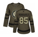 Women Adidas Winnipeg Jets #85 Mathieu Perreault Authentic Green Salute to Service NHL Jersey