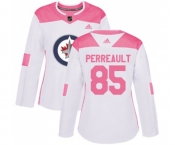 Women Adidas Winnipeg Jets #85 Mathieu Perreault Authentic White Pink Fashion NHL Jersey