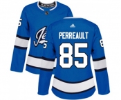 Women Adidas Winnipeg Jets #85 Mathieu Perreault Premier Blue Alternate NHL Jersey