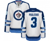Women Reebok Winnipeg Jets #3 Tucker Poolman Authentic White Away NHL Jersey