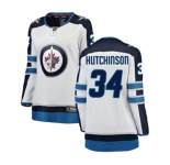 Women Winnipeg Jets #34 Michael Hutchinson Fanatics Branded White Away Breakaway NHL Jersey