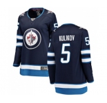 Women Winnipeg Jets #5 Dmitry Kulikov Fanatics Branded Navy Blue Home Breakaway NHL Jersey