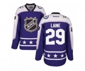 Women's Reebok Winnipeg Jets #29 Patrik Laine Authentic Purple Central Division 2017 All-Star NHL Jersey