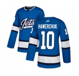 Youth Adidas Winnipeg Jets #10 Dale Hawerchuk Premier Blue Alternate NHL Jersey
