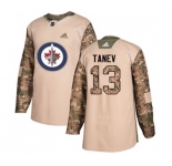 Youth Adidas Winnipeg Jets #13 Brandon Tanev Authentic Camo Veterans Day Practice NHL Jersey