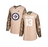 Youth Adidas Winnipeg Jets #13 Teemu Selanne Camo Authentic 2017 Veterans Day Stitched NHL Jersey