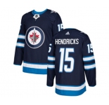 Youth Adidas Winnipeg Jets #15 Matt Hendricks Authentic Navy Blue Home NHL Jersey