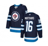 Youth Adidas Winnipeg Jets #16 Shawn Matthias Authentic Navy Blue Home NHL Jersey