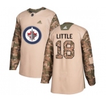 Youth Adidas Winnipeg Jets #18 Bryan Little Authentic Camo Veterans Day Practice NHL Jersey