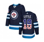 Youth Adidas Winnipeg Jets #18 Bryan Little Authentic Navy Blue USA Flag Fashion NHL Jersey