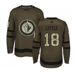 Youth Adidas Winnipeg Jets #18 Bryan Little Premier Green Salute to Service NHL Jersey