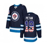 Youth Adidas Winnipeg Jets #19 Nic Petan Authentic Navy Blue USA Flag Fashion NHL Jersey