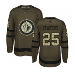 Youth Adidas Winnipeg Jets #25 Paul Stastny Premier Green Salute to Service NHL Jersey