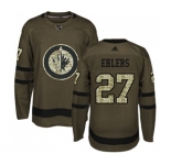 Youth Adidas Winnipeg Jets #27 Nikolaj Ehlers Premier Green Salute to Service NHL Jersey