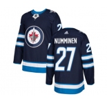 Youth Adidas Winnipeg Jets #27 Teppo Numminen Authentic Navy Blue Home NHL Jersey
