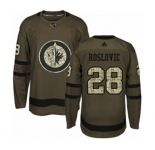 Youth Adidas Winnipeg Jets #28 Jack Roslovic Authentic Green Salute to Service NHL Jersey