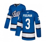 Youth Adidas Winnipeg Jets #3 Tucker Poolman Authentic Blue Alternate NHL Jersey