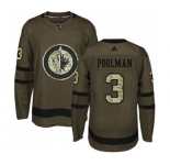 Youth Adidas Winnipeg Jets #3 Tucker Poolman Premier Green Salute to Service NHL Jersey