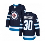 Youth Adidas Winnipeg Jets #30 Laurent Brossoit Authentic Navy Blue Home NHL Jersey
