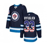 Youth Adidas Winnipeg Jets #33 Dustin Byfuglien Authentic Navy Blue USA Flag Fashion NHL Jersey