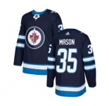Youth Adidas Winnipeg Jets #35 Steve Mason Authentic Navy Blue Home NHL Jersey