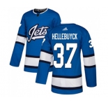 Youth Adidas Winnipeg Jets #37 Connor Hellebuyck Authentic Blue Alternate NHL Jersey