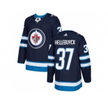 Youth Adidas Winnipeg Jets #37 Connor Hellebuyck Navy Blue Home Authentic Stitched NHL Jerse