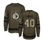 Youth Adidas Winnipeg Jets #40 Joel Armia Authentic Green Salute to Service NHL Jersey