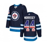 Youth Adidas Winnipeg Jets #44 Josh Morrissey Authentic Navy Blue USA Flag Fashion NHL Jersey