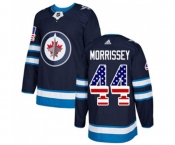 Youth Adidas Winnipeg Jets #44 Josh Morrissey Authentic Navy Blue USA Flag Fashion NHL Jersey