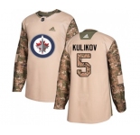 Youth Adidas Winnipeg Jets #5 Dmitry Kulikov Authentic Camo Veterans Day Practice NHL Jersey
