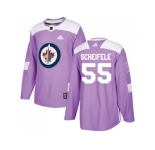 Youth Adidas Winnipeg Jets #55 Mark Scheifele Purple Authentic Fights Cancer Stitched NHL Jersey