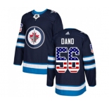 Youth Adidas Winnipeg Jets #56 Marko Dano Authentic Navy Blue USA Flag Fashion NHL Jersey