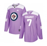 Youth Adidas Winnipeg Jets #7 Ben Chiarot Authentic Purple Fights Cancer Practice NHL Jersey