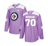 Youth Adidas Winnipeg Jets #70 Joe Morrow Authentic Purple Fights Cancer Practice NHL Jersey