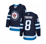 Youth Adidas Winnipeg Jets #8 Jacob Trouba Authentic Navy Blue Home NHL Jersey