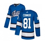 Youth Adidas Winnipeg Jets #81 Kyle Connor Authentic Blue Alternate NHL Jersey