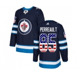 Youth Adidas Winnipeg Jets #85 Mathieu Perreault Authentic Navy Blue USA Flag Fashion NHL Jersey