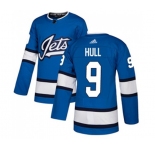 Youth Adidas Winnipeg Jets #9 Bobby Hull Premier Blue Alternate NHL Jersey