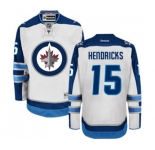 Youth Reebok Winnipeg Jets #15 Matt Hendricks Authentic White Away NHL Jersey