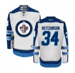 Youth Reebok Winnipeg Jets #34 Michael Hutchinson Authentic White Away NHL Jersey