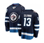Youth Winnipeg Jets #13 Teemu Selanne Fanatics Branded Navy Blue Home Breakaway NHL Jersey