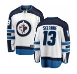 Youth Winnipeg Jets #13 Teemu Selanne Fanatics Branded White Away Breakaway NHL Jersey