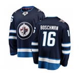 Youth Winnipeg Jets #16 Laurie Boschman Fanatics Branded Navy Blue Home Breakaway NHL Jersey