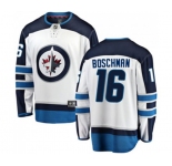 Youth Winnipeg Jets #16 Laurie Boschman Fanatics Branded White Away Breakaway NHL Jersey