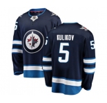 Youth Winnipeg Jets #5 Dmitry Kulikov Fanatics Branded Navy Blue Home Breakaway NHL Jersey