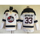Men's Winnipeg Jets #33 Dustin Byfuglien White Sawyer Hooded Sweatshirt Stitched NHL Jersey