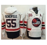 Winnipeg Jets #55 Mark Scheifele White Name & Number Pullover NHL Hoodie