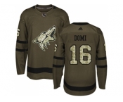 Adidas Phoenix Coyotes #16 Max Domi Green Salute to Service Stitched NHL Jersey