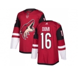Men Adidas Phoenix Coyotes #16 Max Domi Maroon Home Authentic Stitched NHL Jersey